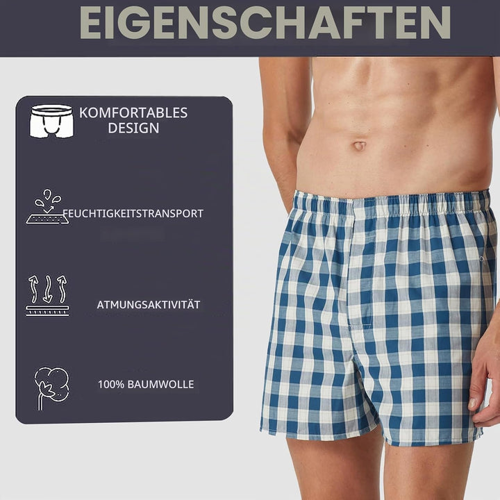 5Mayi Mens Boxers Shorts Multipack Woven Mens Underwear Pack Cotton Plaid Men's Boxers, S F: Kariert