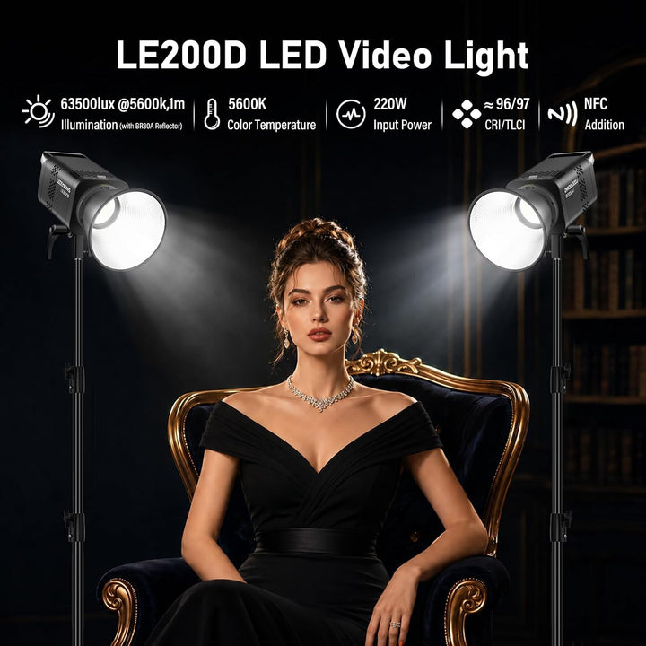 Godox 2-Pack LE200D Videolight Kit Black Edition black 2-Pack LE200D, black 2-Pack LE200D
