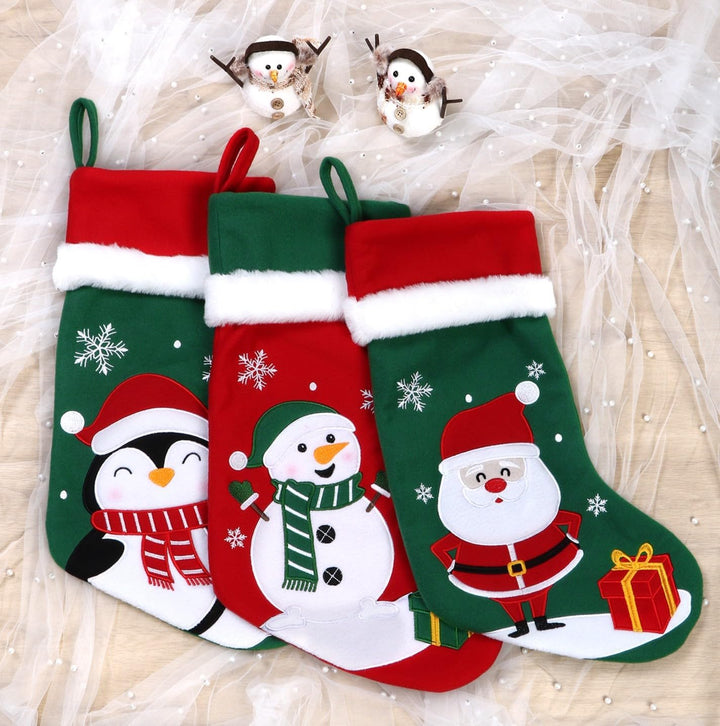 Nikolausstrumpf 3 er Set Nikolausstiefel zum Befüllen Grosse Weihnachtsstrumpf Weihnachtssocken Kami