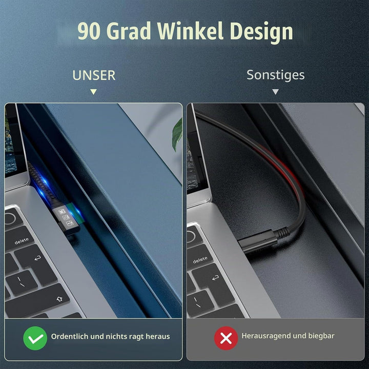 CableDeconn USB4 8K Cable 0.5m M/F 1xBend 1xStraight Compatible with Thunderbolt 4 8K@60Hz 4K@120Hz