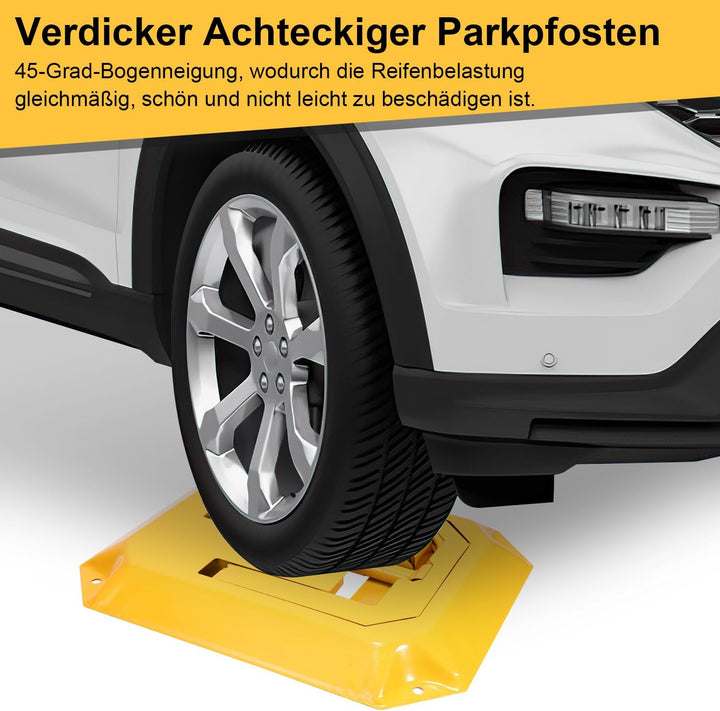 Sonnewelt 1xParksperre mit 4 Dehnschrauben, Parkplatzsperre mit 3 Schlüsseln, Klappbar Parkpfosten,