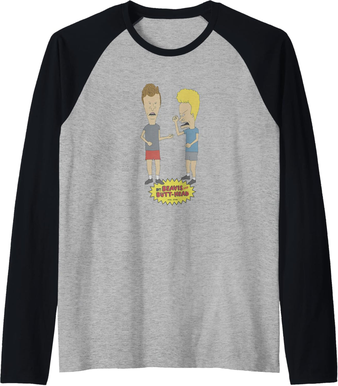 Beavis and Butt-Head Breaking The Law Portrait Logo Raglan