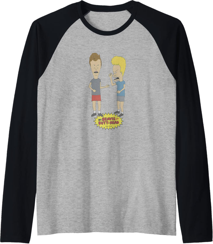 Beavis and Butt-Head Breaking The Law Portrait Logo Raglan