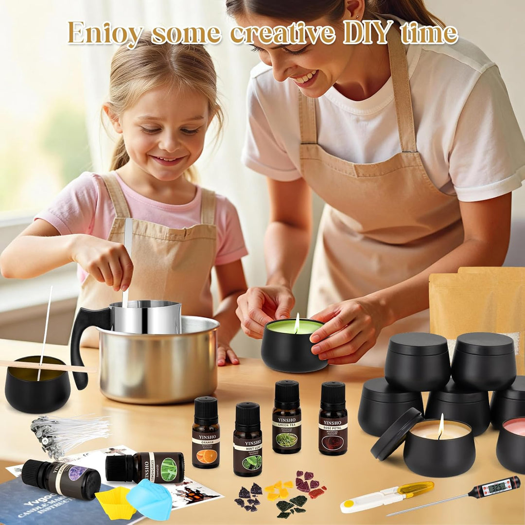 Yvgoov Kerzen selber Machen Set Kerzen Giessen Set Kerzenherstellung Set Candle Making Kit Sojawachs