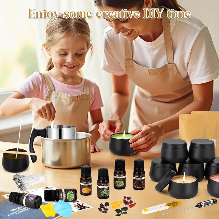 Yvgoov Kerzen selber Machen Set Kerzen Giessen Set Kerzenherstellung Set Candle Making Kit Sojawachs