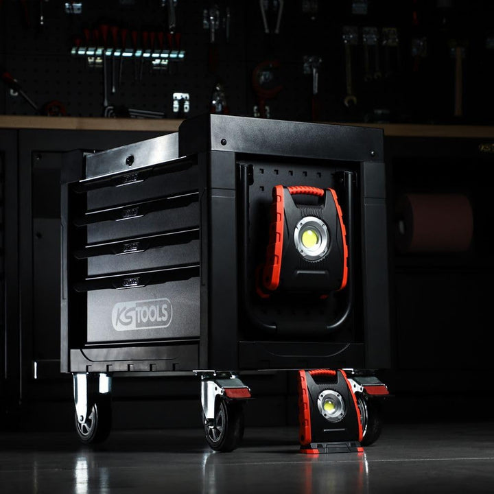KS Tools, 150.4351, mobiler LED-Projektor, 10 W, 1000 Lumen, IP54, wiederaufladbar über USB-Stecker