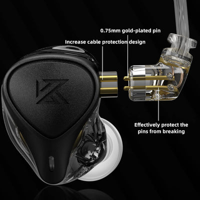 Yinyoo KZ ZEX PRO Kopfhörer, HiFi In Ear Monitor mit 1 elektrostatischen Treiber und 1 dynamischen T