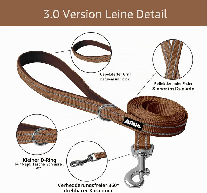 AIITLE No Pull Hundegeschirr, Step in einstellbares Hundegeschirr mit gepolsterter Weste, Hundeleine