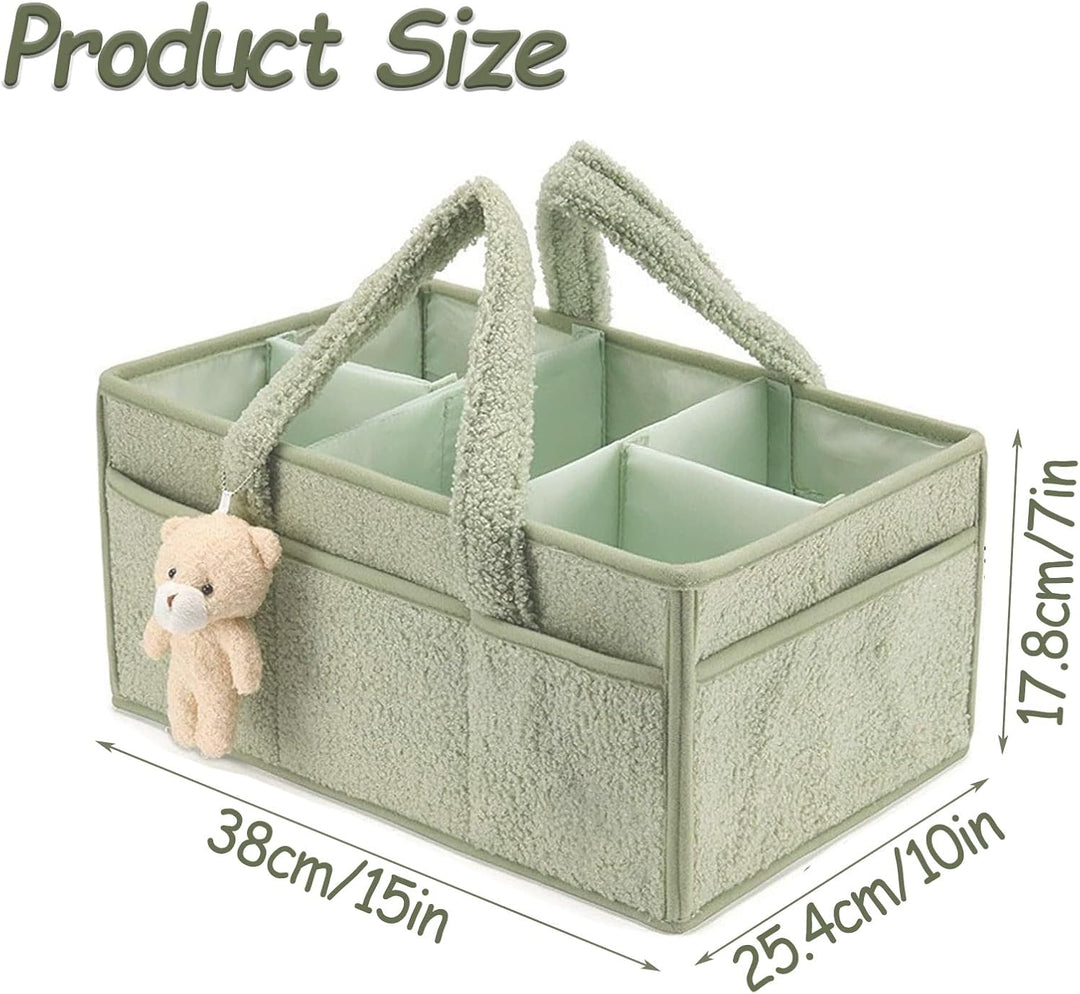 Tragbarer Windelkorb, Tragbarer Wickelkorb mit Herausnehmbaren Fächern, Baby Windel Caddy Organizer,