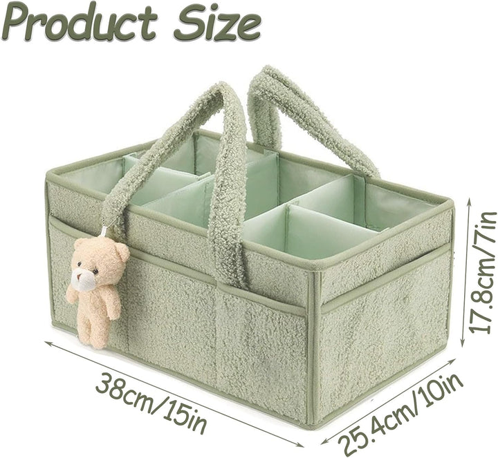 Tragbarer Windelkorb, Tragbarer Wickelkorb mit Herausnehmbaren Fächern, Baby Windel Caddy Organizer,