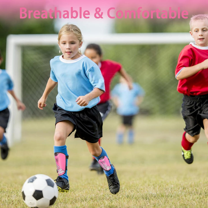 Schienbeinschoner Kinder Fussball Shin Pads - Fussball Ausstattung Mit Verstellbarem Klettverschluss