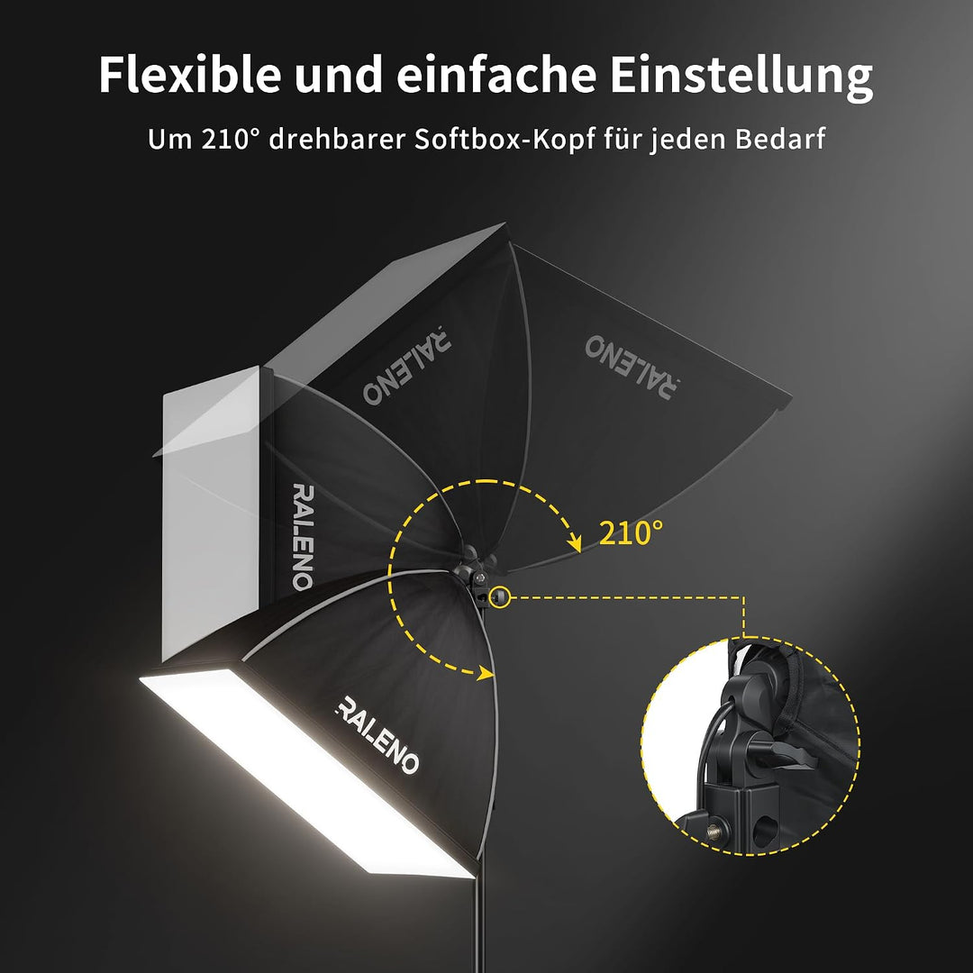 RALENO Softbox Kit, 85W CFL Softbox, daurlicht vdieo licht Fuer YouTube/INS Photografieren PS30, PS3