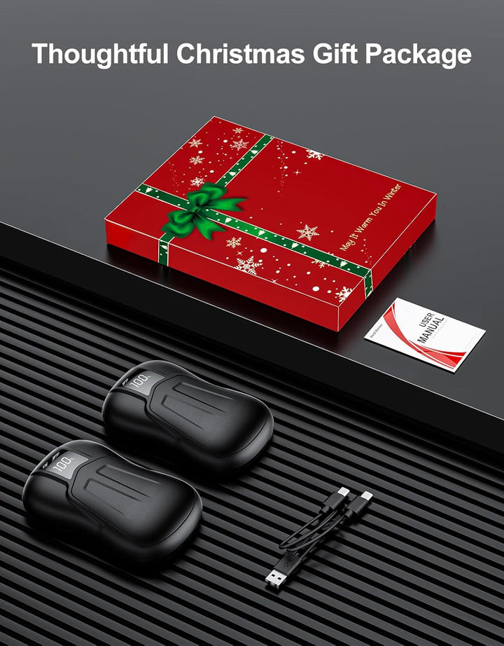 2er-Pack Hand Warmers, Wiederaufladbar mit 10000mAh Elektrische Handwärmer mit Doppelseitiger Heizun