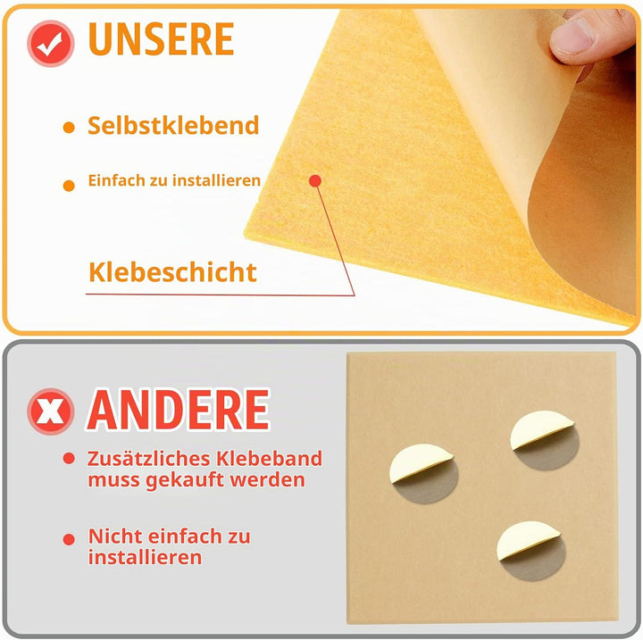 Rdutuok 12 Stück Selbstklebend Akustikplatten,30x30x1 cm Akustik Absorber Akustikpanel Schallschutzp