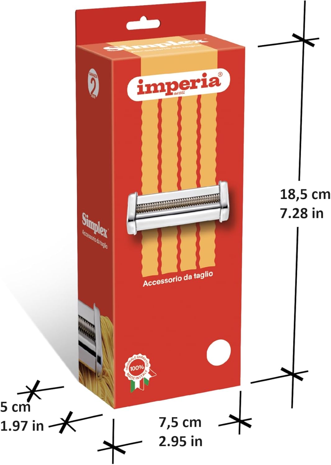 Imperia Simplex Classica Linie. Zubehör für Nudelmaschinen. 100% Made in Italy. Küchenzubehör aus St