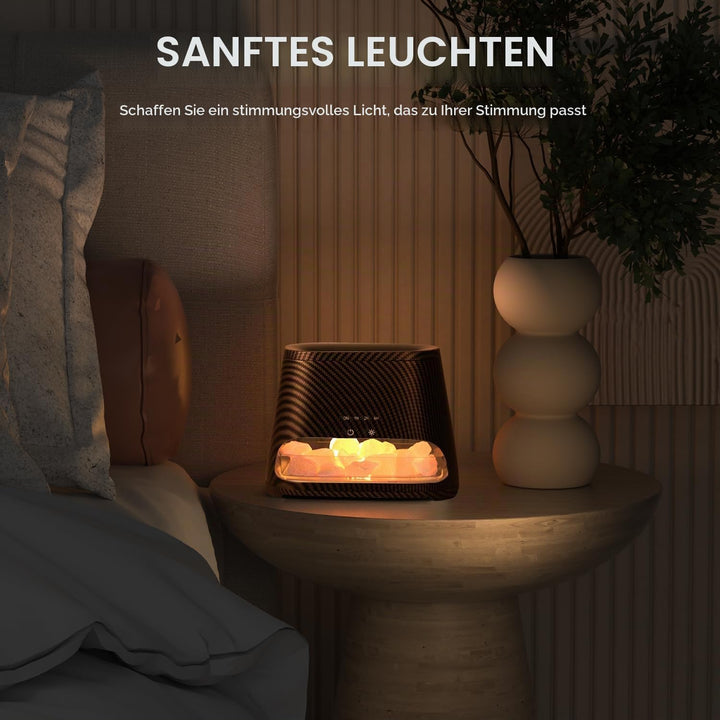 SALKING 2-in-1 Aroma Diffuser &amp; Salt Range Pakistan Leuchte, Diffusor für ätherische Öle mit Flammen
