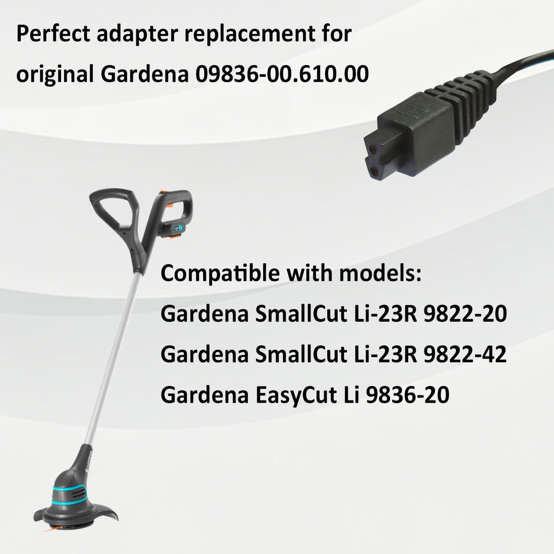 18.5V Adapter Ladegerät Netzteil für Gardena Akku-Trimmer SmallCut Li-23R 9822-20/9822-42, EasyCut L