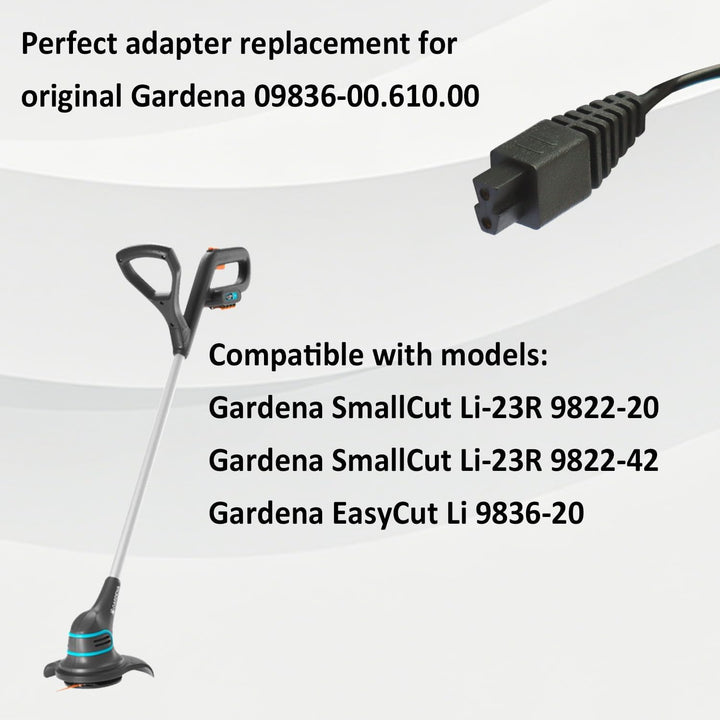 18.5V Adapter Ladegerät Netzteil für Gardena Akku-Trimmer SmallCut Li-23R 9822-20/9822-42, EasyCut L