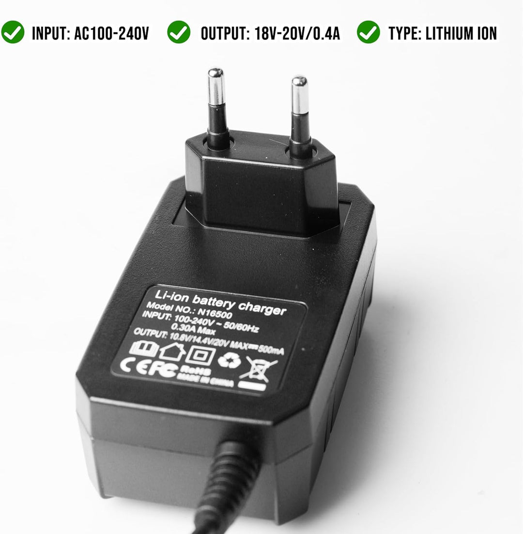 Ladegerät 18V/20V Lithium-Ionen kompatibel mit Black & Decker (BL2018, BL2018-XJ, BL1518, LBXR20-OPE