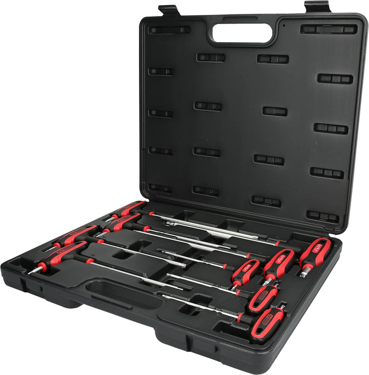 KS Tools 151.8160 ERGOTORQUEplus T-Griff-Schlüssel-Satz, TX mit Bohrung,9-tlg.TB10-TB50