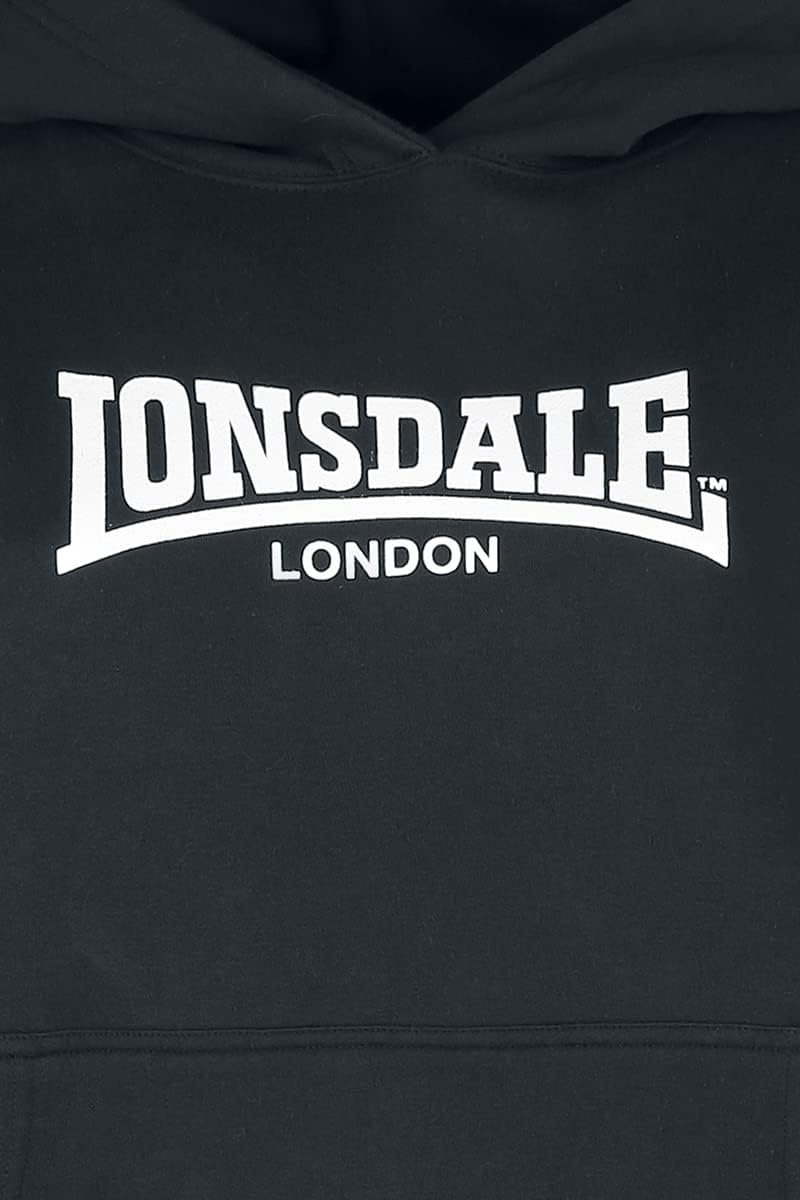 Lonsdale Damen Stringston Kapuzensweatshirt L Black/White, L Black/White