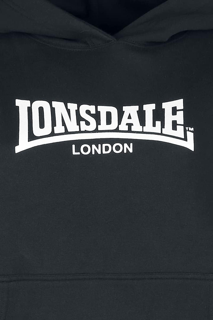 Lonsdale Damen Stringston Kapuzensweatshirt L Black/White, L Black/White