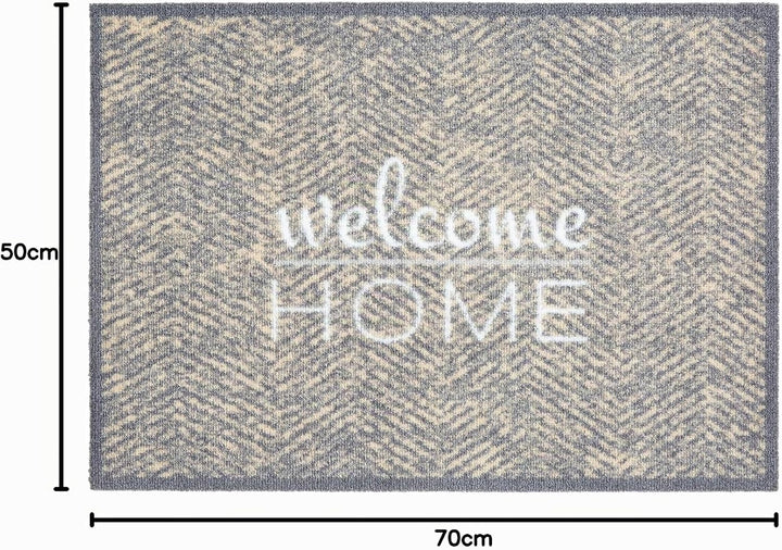 Astra rutschfeste Sauberlaufmatte innen - Fischgrät Welcome Home 50x70 cm - Wohnraum Fussmatte Desig