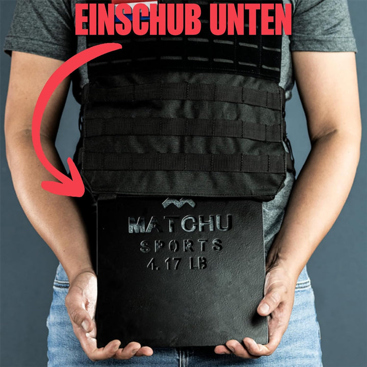 Matchu - Gewichtsweste - Weight Vest - Einstellbar bis zu 20 KG - Verstellbar mittels 30 Sandsäcken