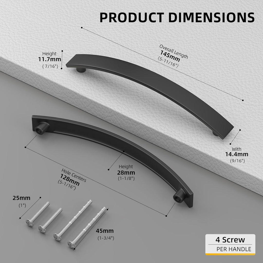 goldenwarm 5 Stück Griffe für Küchenschränke 128mm lochabstand Schrankgriffe Schwarz Möbelgriffe Küc