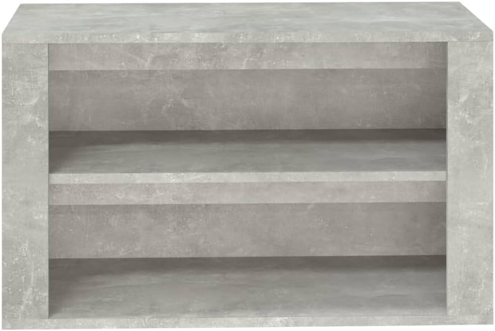 FIRBNUS Schuhregal Betongrau 75x35x45 cm Holzwerkstoff Schuhorganizer Schuhaufbewahrung Schuhschrank