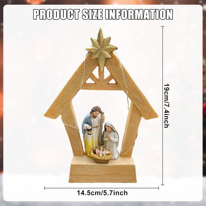 Krippenfiguren Set Weihnachtskrippe Mit Beleuchtung Weihnachtskrippen Indoor Tischkrippe mit Figuren