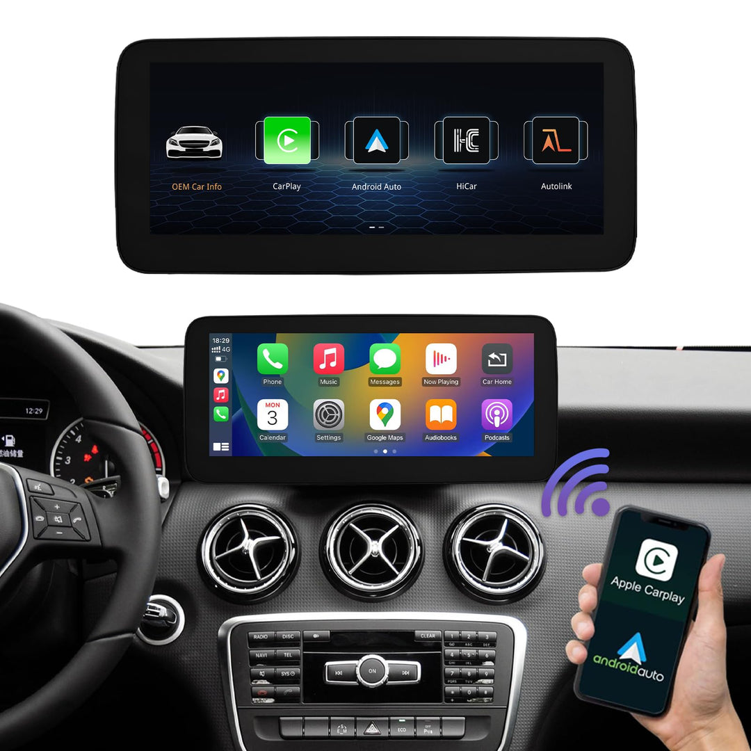Road Top 10,25 Zoll Autoradio Drahtloses CarPlay Android Auto Touchscreen für Mercedes Benz A/CLA/GL
