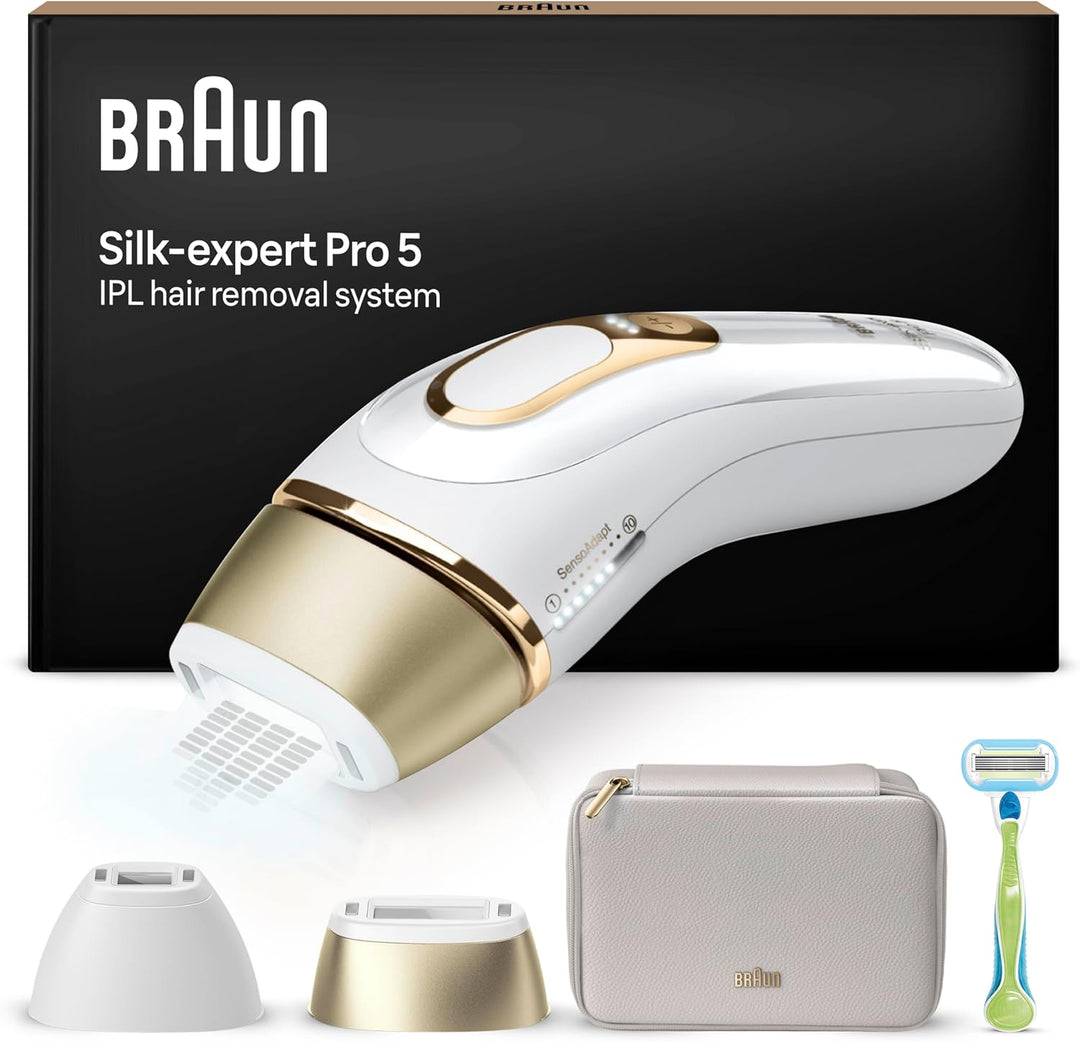 Braun IPL Silk·expert Pro 5, Haarentfernung für zuhause, mit Aufbewahrungstasche, Venus Rasierer, 2