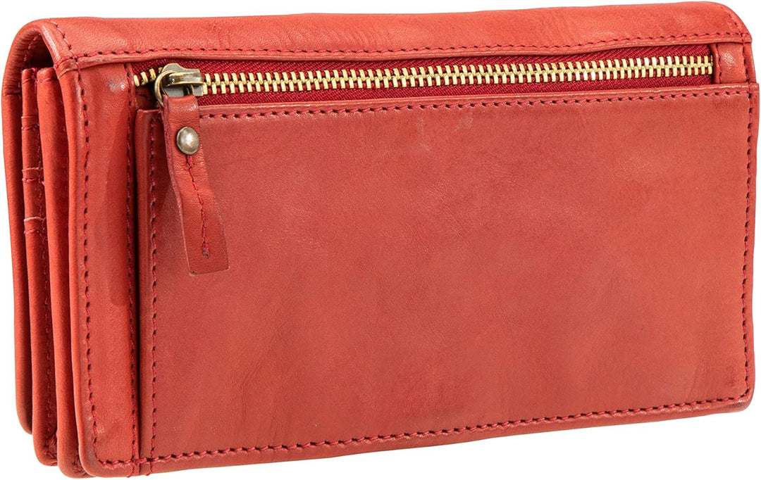Maitre - steinbach immine purse lh14f Lila 18,00X9,00X0,00 CM Farbe:rot / Material:cotton,cow Leathe