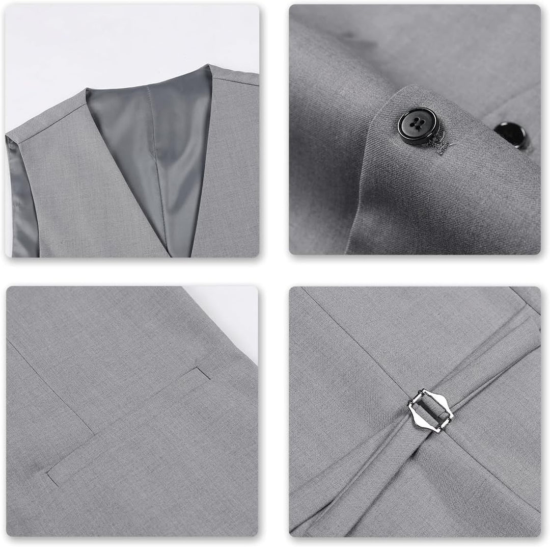 Allthemen Anzug Herren Slim Fit 3 Teilig Anzüge Modern Herrenanzug 3-Teilig Sakko Hose Weste für Bus