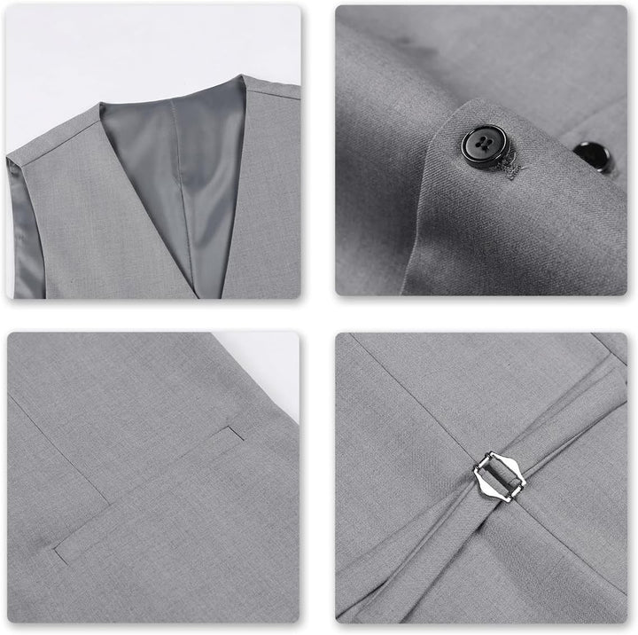 Allthemen Anzug Herren Slim Fit 3 Teilig Anzüge Modern Herrenanzug 3-Teilig Sakko Hose Weste für Bus