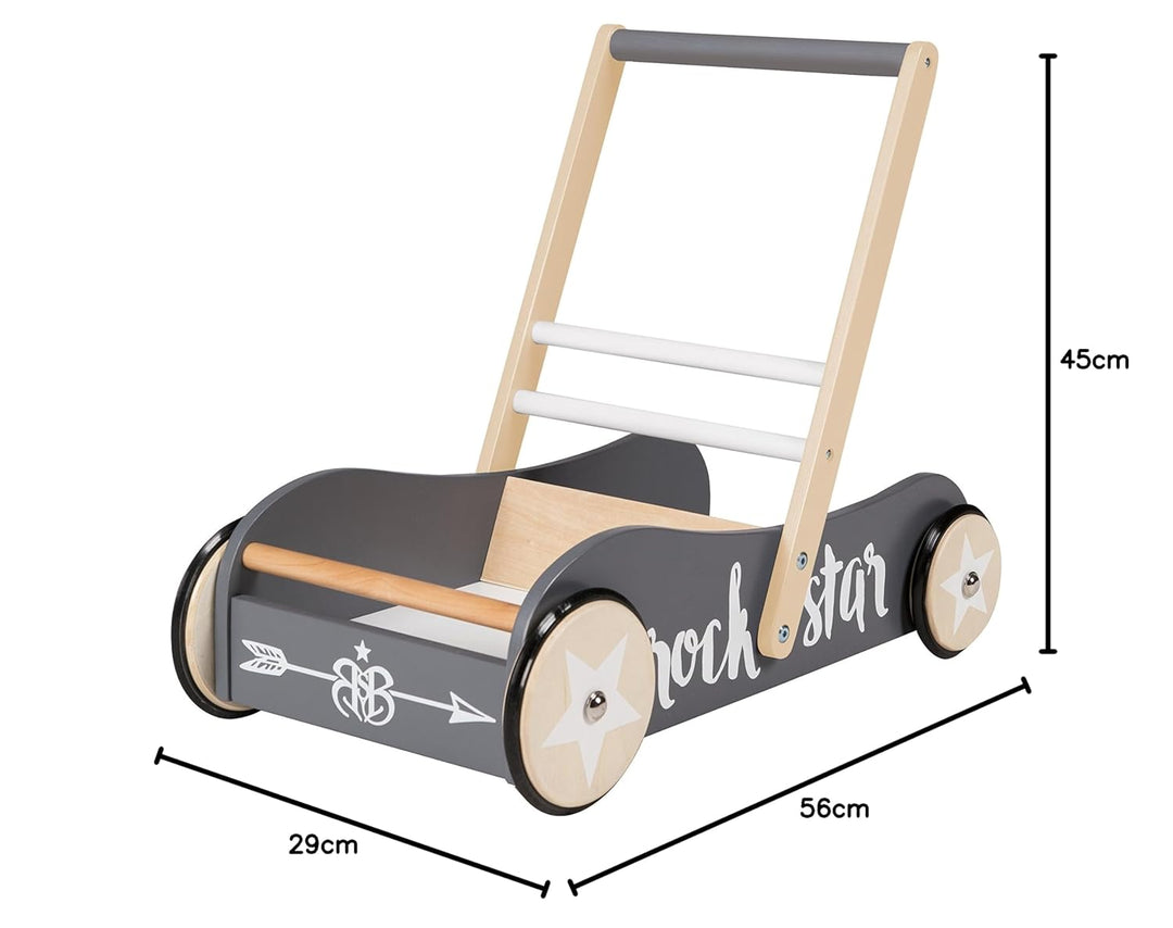 roba Lauflernwagen Rock Star Baby 3 für Babys - Lauflernhilfe mit Bremse - als Puppenwagen nutzbar -