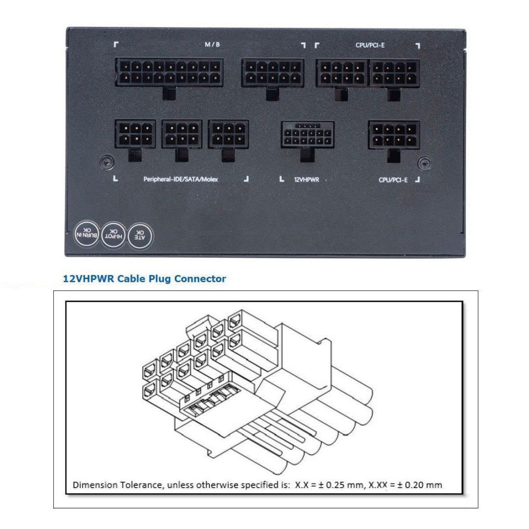 chenyang ATX3.0 PCI-E 5.0 12VHPWR Power Modular Kabel Stecker auf Buchse Verlängerung für 3080 3090T