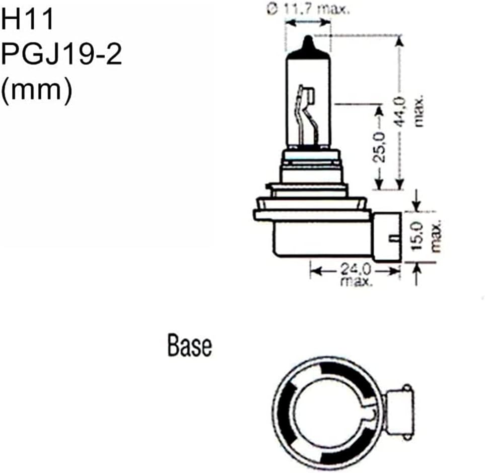 M-Tech Tech Z8 Halogenlampe PGJ19 – 2 12 V/55 W H11, Silber, Schwarz