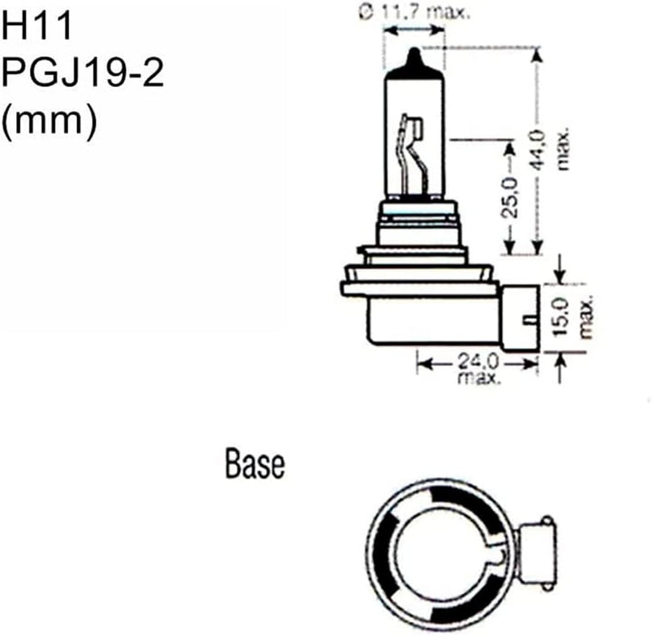 M-Tech Tech Z8 Halogenlampe PGJ19 – 2 12 V/55 W H11, Silber, Schwarz