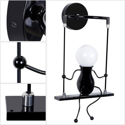 KAWELL Humanoid Kreative Wandleuchte Moderne Wandlampe Einfache Kerzen Wandleuchten Art Deco Max 60W