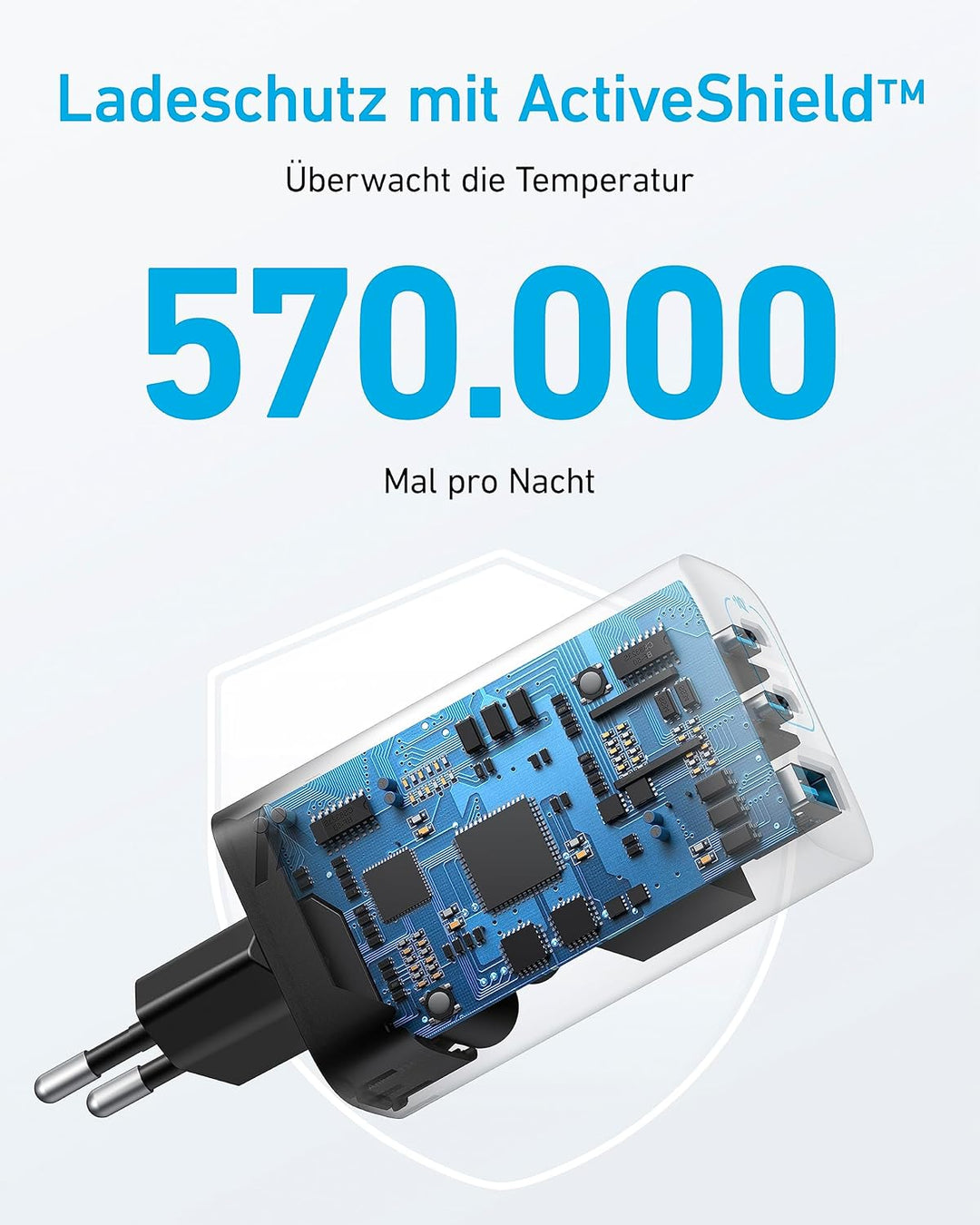 Anker USB C Ladegerät 67W, Anker 335 Netzteil mit PIQ 3.0, 3-Port Schnellladegerät, Für iPhone 16/15