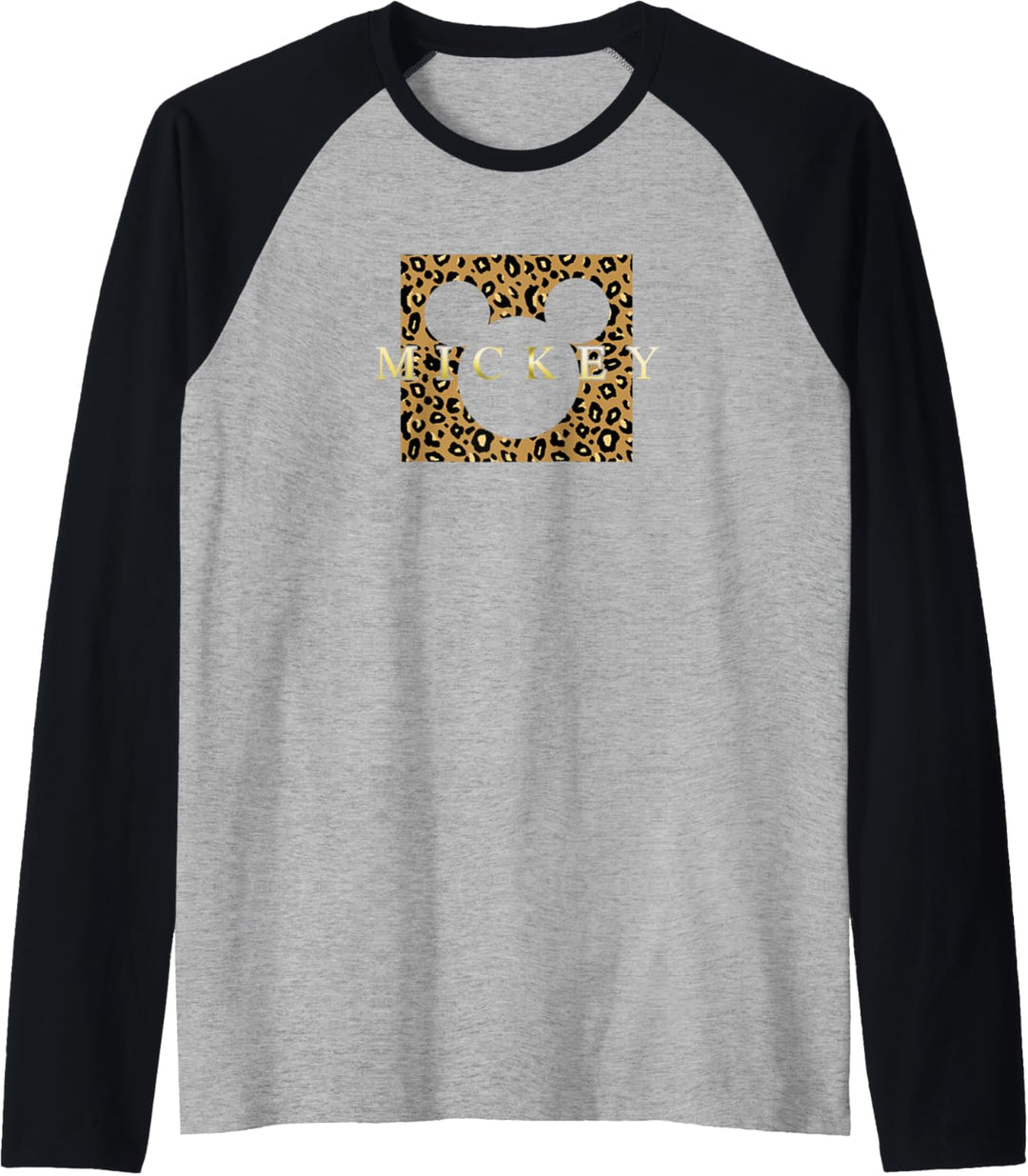 Disney Mickey Mouse Gold Cheetah Print Box Raglan