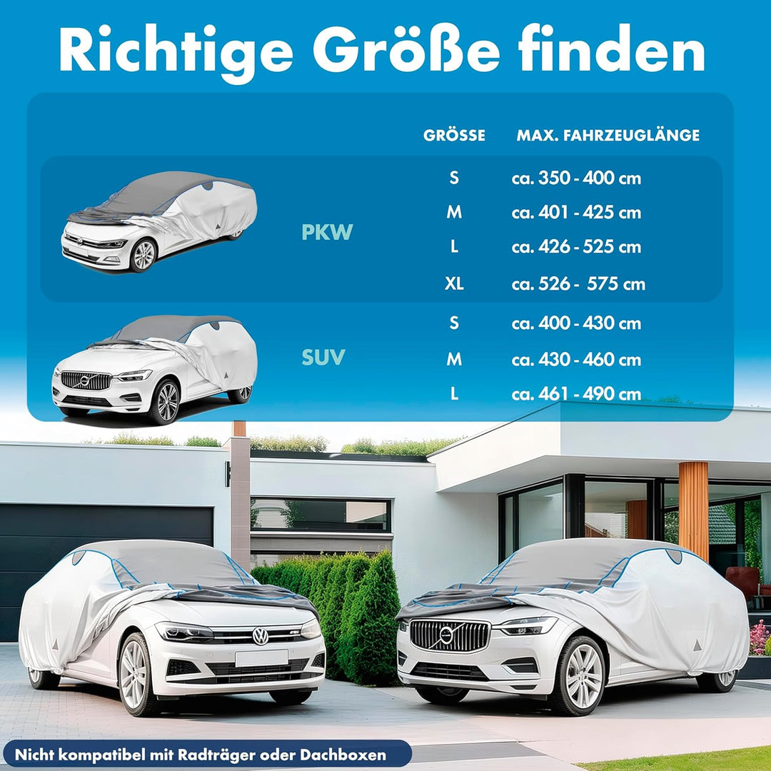 WALSER Hagelschutz Abdeckplane Auto, Hagelschutzplane Auto, Wasserabweisende Autoabdeckung, Outdoor