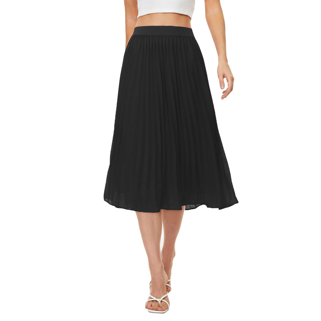 Durio Midirock Damen Faltenrock Plissee Damenrock Sommerrock Leicht Casualrock Chiffon Röcke A-Linie