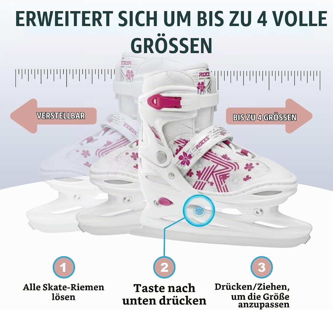 Roces Mädchen Jokey Ice 3.0 Girl Schlittschuh 30-33 white-pink, 30-33 white-pink
