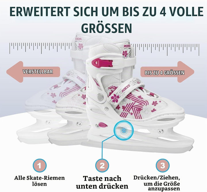 Roces Mädchen Jokey Ice 3.0 Girl Schlittschuh 30-33 white-pink, 30-33 white-pink
