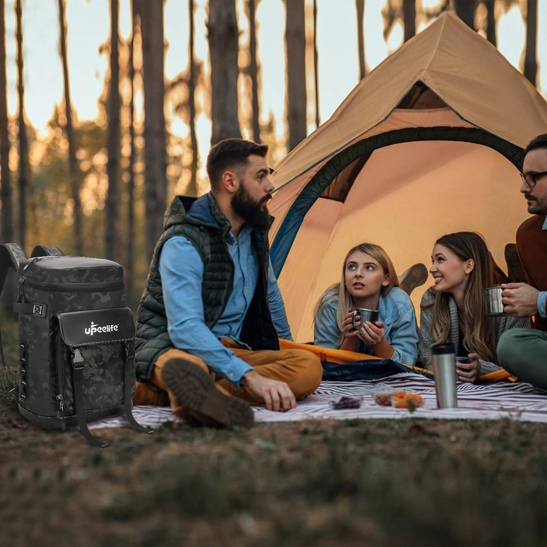 Upeelife Kühlrucksack 30L mit Picknickdeck Befestigungsband, Wasserdichter Picknickrucksack Kühltasc