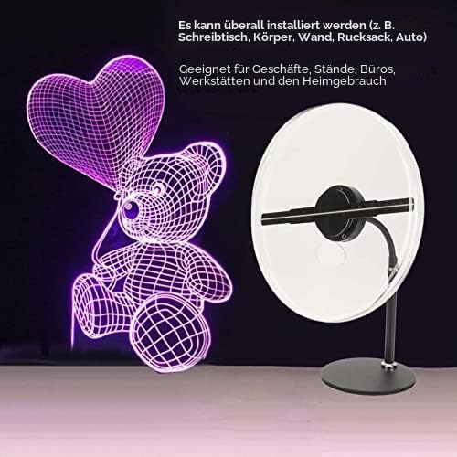 Holografischer Werbeprojektor, 11,8-Zoll-Werbeanzeige 3D Holografischer LED-Lüfter Hologramm-Werbefä