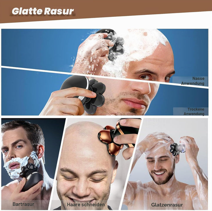9 Stück Scherkopf Ersatzscherkopf für Pitbull Skull Shaver, Glatzen Rasierer Herren, Pitbull Platinu